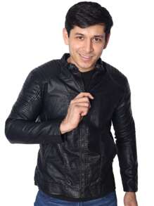 Fashionable And Avant-Garde Faux Leather Jacket For Men - Red - View 5