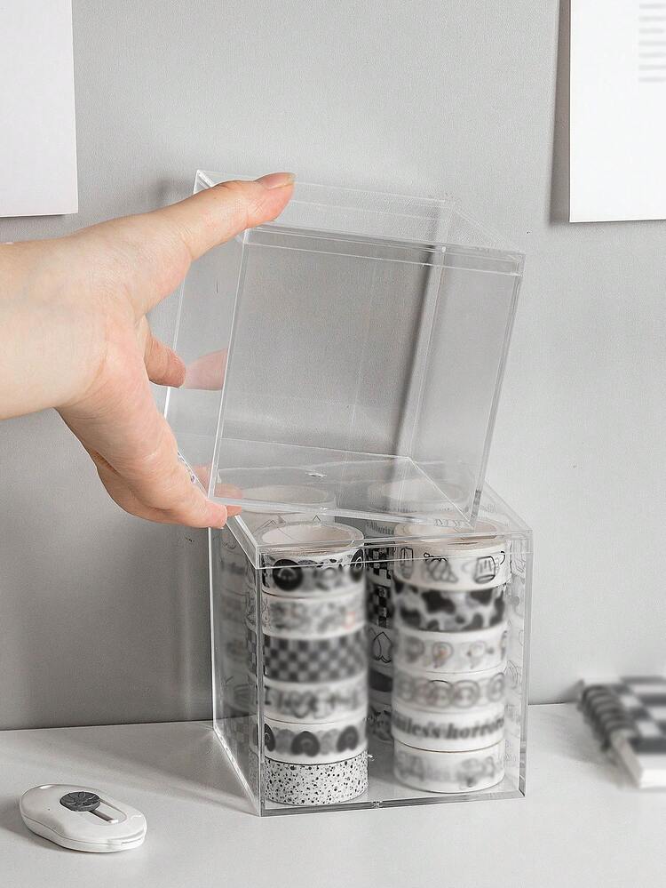Cajas De Acrílico Para Exhibición, Cubo Cuadrado De Plástico Transparente, Pequeñas Cajas De Acrílico Con Tapas, Organizador De Dulces, Píldoras Y Pequeñas Joyas - transparente - Añade 3