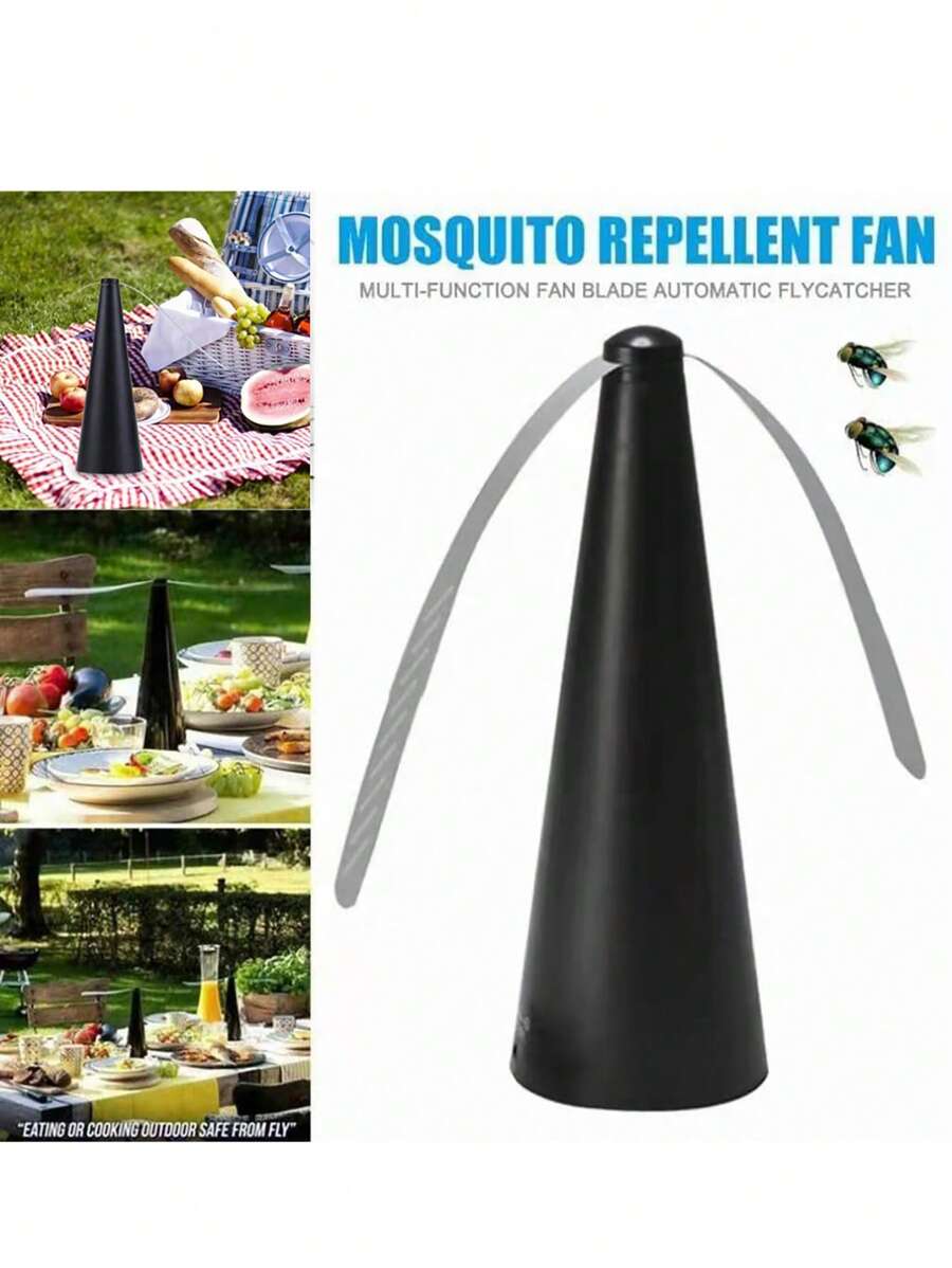 1 Pieza Ventilador Atrapa Moscas Automático Para Compras En Supermercados, Protección De Carne Contra Moscas, Ventilador De Moscas Multifuncional Con Batería