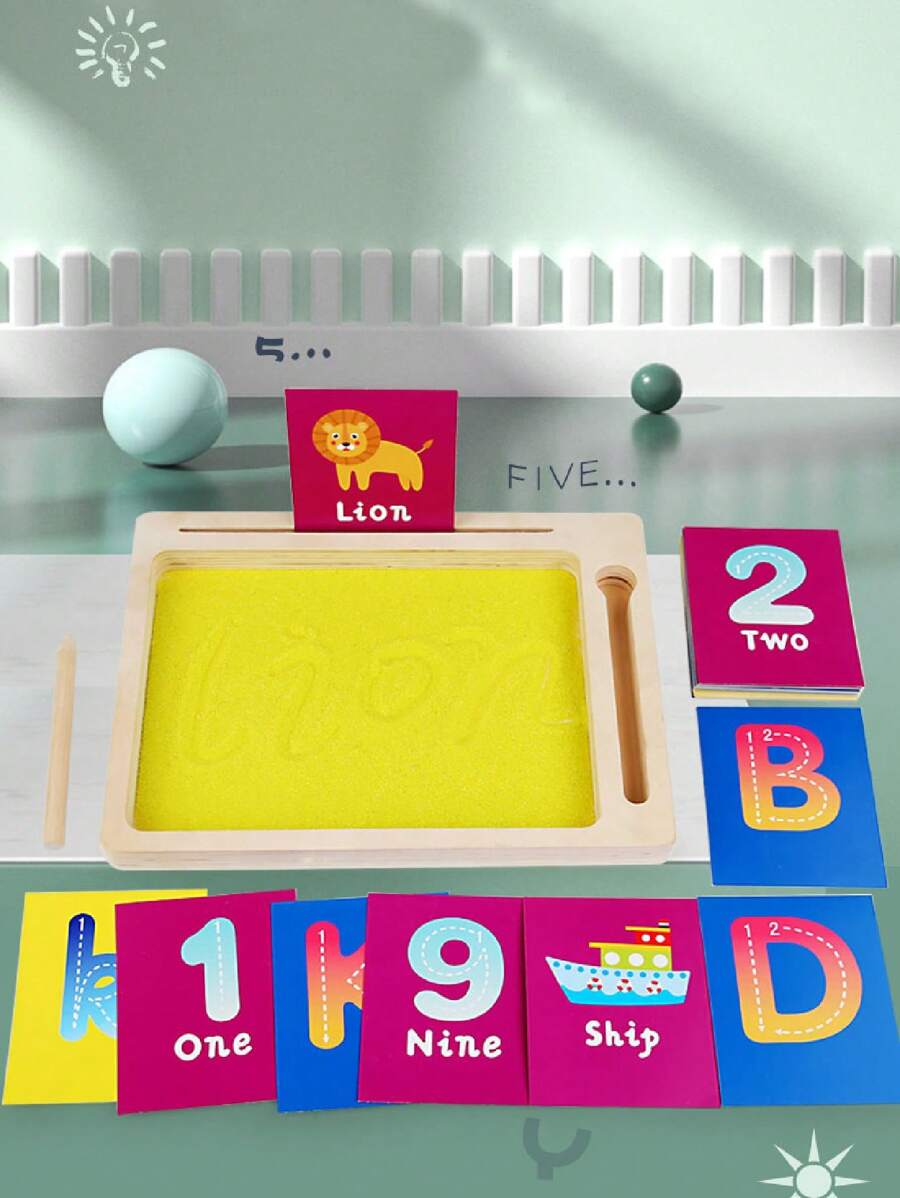 1pc Child Wooden Sandbox Drawing Box, Montessori Early Education