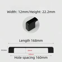 2pcs modern minimalist American style extended aluminum alloy surface painted black handle cabinet, wardrobe, shoe cabinet, bedside cabinet, storage cabinet, wine cabinet, drawer cabinet, door handle, furniture hardware accessories