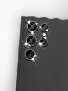 Glittering Eagle Eye Style Camera Lens Protector Compatible With Samsung S23ultra - Black - View 3
