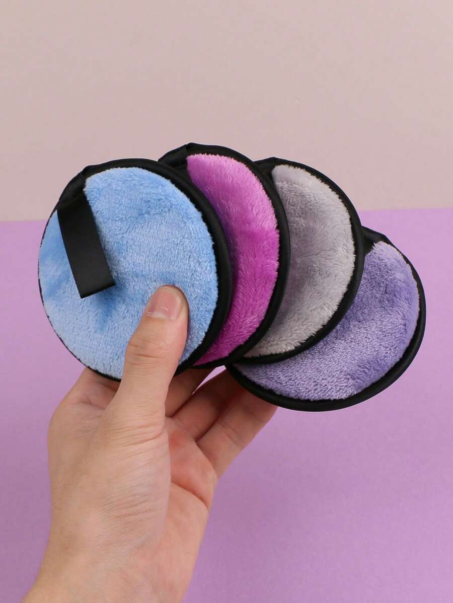 Almohadillas Reutilizables Para Desmaquillar - 4 Almohadillas Redondas Reutilizables Para Desmaquillarse - Toallitas Para Desmaquillar Adecuadas Para Todo Tipo De Piel - Toalla De Fibra Ultrafina Lavable Para Desmaquillar - Multicolor - Ver 1