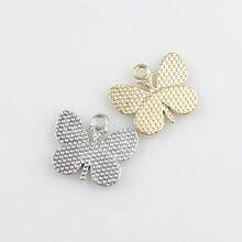 6入組時尚蝴蝶形diy珠寶配件,包括鑽石裝飾吊墜,髮夾,耳環,頸鍊