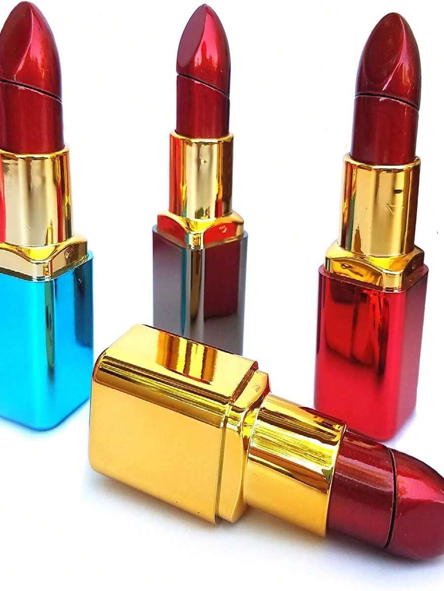 Lipstick Shaped Butane Refillable Lighter - Red - View 1