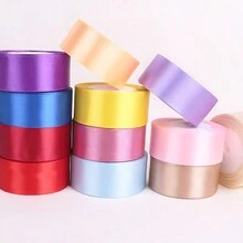 1入組彩色緞帶,適用於製作蝴蝶結、禮品包裝、diy布料裝飾、婚禮、派對、手工藝品等 - 紫羅蘭 - 查看 6
