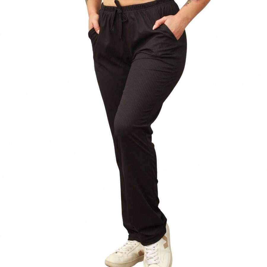 Women Pants - 黑色 - 查看 1