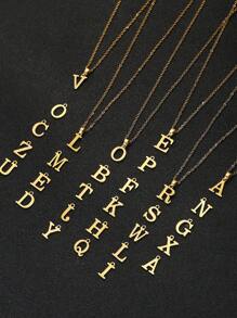 1入不鏽鋼字母吊墜項鍊,節日禮物,姓名首字母項鍊