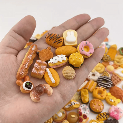 20pcs Resin Mini Dollhouse Figurines, Miniature Food, Suitable For DIY Hair Accessories, Phone Cases, Micro Landscape Decor, Random Colors And Styles