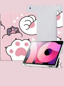 可愛貓爪設計IPad Air4/5 10.9英寸套，適用於三星Galaxy Tab, 華為Metepad 11/ Tab/5，設有筆筒，支援自動睡眠/喚醒功能 - 彩色 - 查看 4