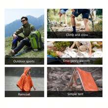 1pc Outdoor Portable Emergency Survival Blanket For Cold Weather (130*210CM) Camping Camping Stuff