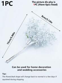 1入組6顆頭迷你枝幹人工松針塑料配件,適用於聖誕節裝飾,diy聖誕禮盒材料,聖誕樹裝飾,家居裝飾,節日派對用品,婚禮花束裝飾