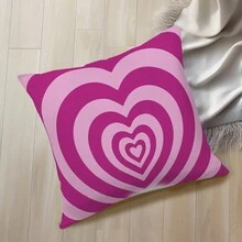 1pc Double-sided Printed Valentine's Day Ripple Heart Pattern Peach Skin Texture Pillowcase - Multicolor - View 3