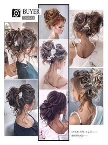 6 Inch Lộn xộn Bun Dây buộc tóc Đối với Của phụ nữ Tóc búi Gia hạn Tóc đuôi gà Sợi tổng hợp Tóc lên mảnh tóc Dành cho Cô gái Tóc Chignon Đối với Mặc hàng ngày - Lạc đà - Xem 5