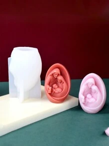 1pc White Family Candle Mold - White - View 3