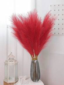 10pcs/20pcs- Artificial Pampas Grass 55cm/21.65in Fake Plush Grass Large Faux Pampas Branch Plant Floor Vase Filler, Ideal For Flower Arrangements, Bohemian Home & Kitchen Decor, Room Decor, Wedding & Party Decor, Valentine's Day Decoration (Red), Valentine Day, Gift,Fall Decor,Autumn