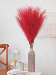 10pcs/20pcs- Artificial Pampas Grass 55cm/21.65in Fake Plush Grass Large Faux Pampas Branch Plant Floor Vase Filler, Ideal For Flower Arrangements, Bohemian Home & Kitchen Decor, Room Decor, Wedding & Party Decor, Valentine's Day Decoration (Red), Valentine Day, Gift,Fall Decor,Autumn