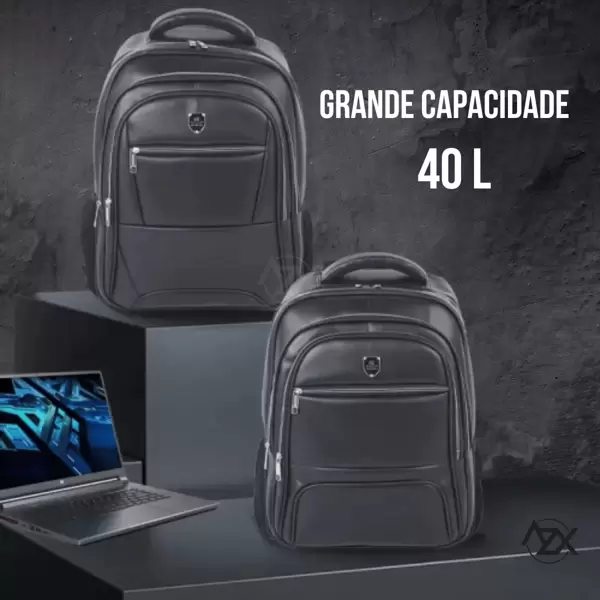 Mochila Bolsa Notebook Trabalho Impermeável Resistente Pu BS115