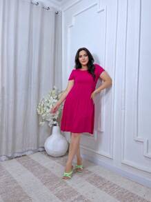 Women Dresses - Hot Pink - View 1