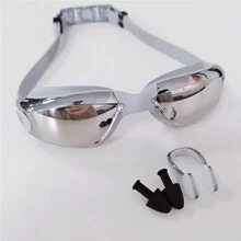 1 szt Stylowy Wysoka Rozdzielczość Ochrona przed wodą Przeciw mgielny Okulary pływackie Z 1 para Wodoodporny Zatyczki do Uszu I 1 szt Klamerka do nosa Pływanie Akcesorie Komplety Biżuterii Dla Sporty Wodne