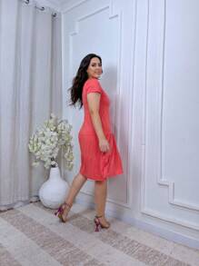 Women Dresses - Coral Pink - View 2