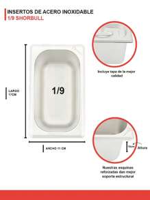 Stainless Steel Insert 1/9 With Lid 10 Cm - Grey - View 3