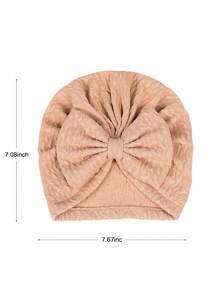 (6pcs/pack) Newborn Baby Solid Color Elastic Hat With Bowknot - Multicolor - View 4