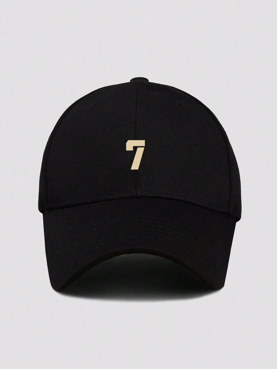 1pc Men's Digital Print Adjustable Baseball Cap For Daily Casual Wear - Black - View 1