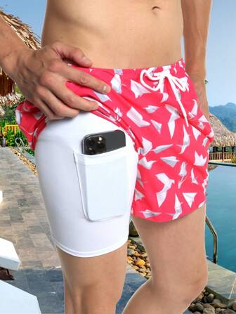 Bañador Traje de baño Con licra interna Estampado Secado rapido