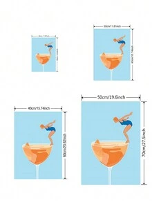 1入組海灘海報帆布藝術衝浪旅行海報圖片潛水海報美麗的海報圖片,適用於客廳,時尚的臥室,辦公室,廚房,餐廳,酒吧牆壁裝飾,家居裝飾,有創意的禮物。無框 - 米色 - 查看 2