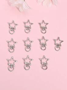 10pcs Fashionable Simple Star Clasp Hook Diy Keychain Material Accessories