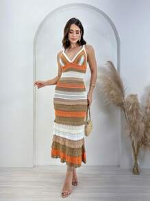 Women Sweater Dresses - Marrón - Ver 1
