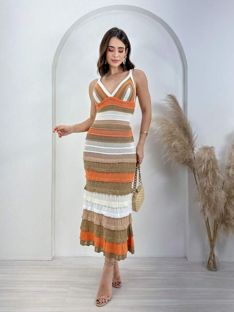 Women Sweater Dresses - Marrón - Ver 1