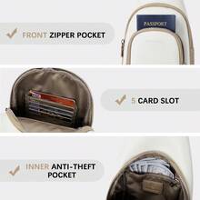 BOSTANTEN Sling Bag for Women Crossbody Purse Crossbody Bag Leather Chest Bag with Adjustable Guitar Strap for Travel - 白色 - 查看 4