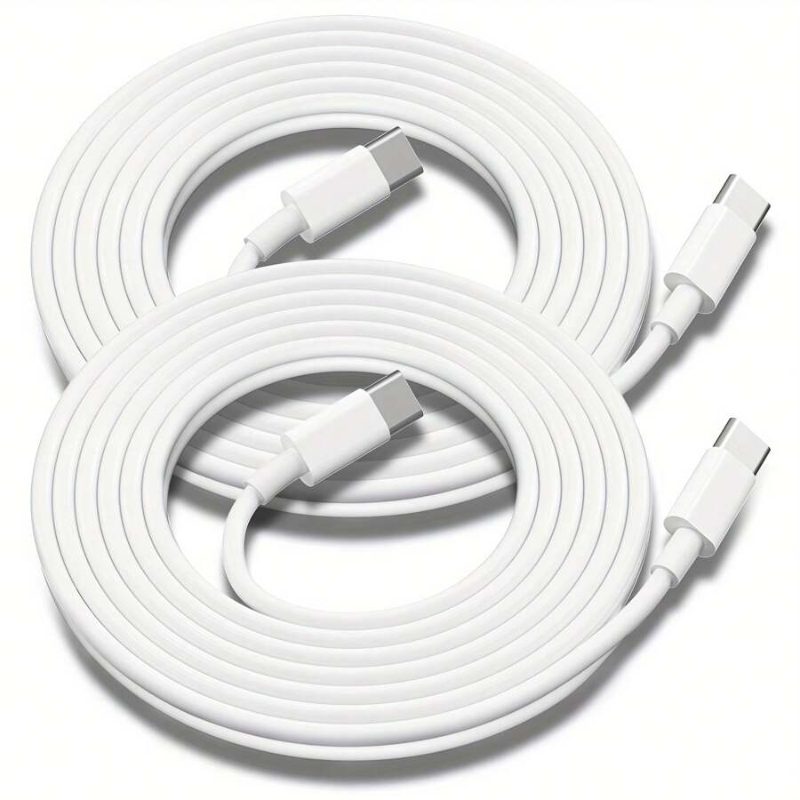 PD 60W 1米Type-C轉Type-C充電線，適用於iPhone 15系列充電及數據傳輸 - 白色 - 查看 1
