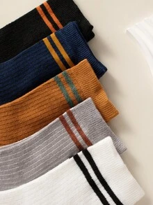 جوارب خاصة بالنساء بطول منتصف الساق مخططة ومنعشة وقابلة للتهوية والامتصاص المضاد للرائحة مكوّنة من 10 أزواج، مناسبة للارتداء اليومي