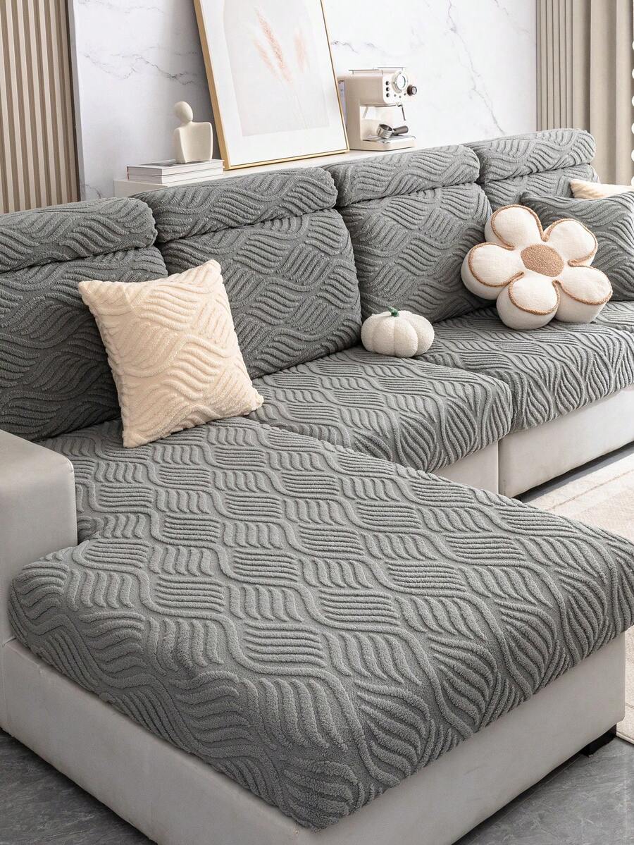 1 Miếng Hiện đại Và Đơn giản Dày lên Bọc đệm Ghế sô pha , Mùa Đông , Đàn hồi Và Chống trượt , Mềm mại Và Ấm áp , Thích hợp Đối với Hình chữ L Và , phổ cập Đối với Tất cả các mùa , Có thể giặt được Không có Mờ dần Và