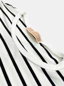 K&K FASHION SHEIN T-Shirt Blusa Basica Com Listras
