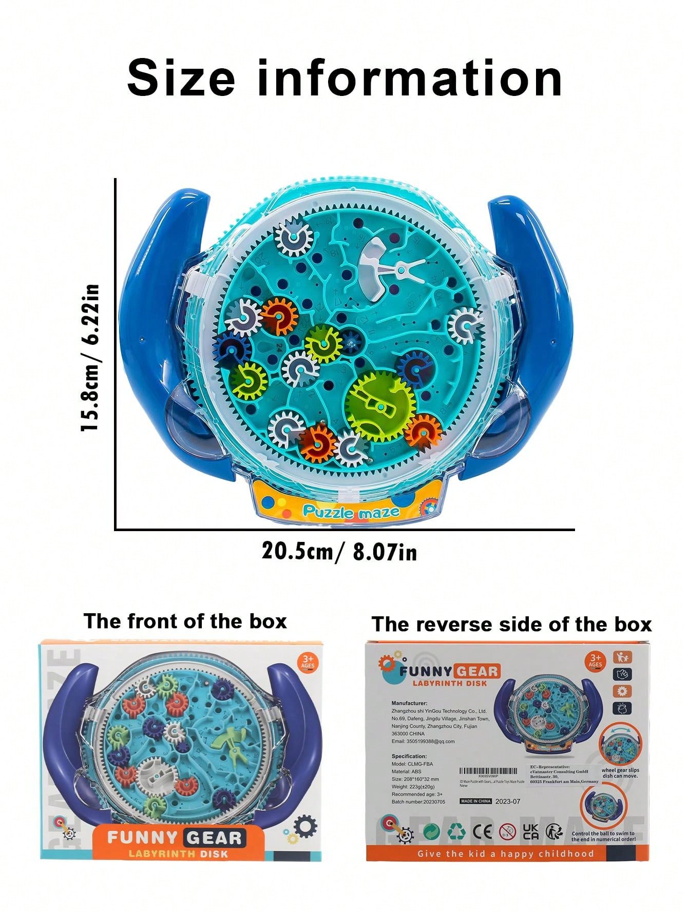 Mind Puzzles For Kids Ages 3-12, 3D Maze Puzzles, Brain Games, Brain Teasers Gravity Maze Ball Puzzle Toy Gifts, Hard Challenge, Gear Wheel Labyrinth Game Maze With One Steel Marbles