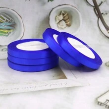 10mm寬22m/卷藍綠色緞帶,裝飾禮品包裝、生日、派對和婚禮用的緞帶 - 040# - 查看 3