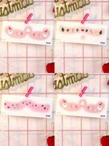 6 Sheets Pink Santa Claus Temporary Face Tattoos, Christmas Gifts, Family & Holiday Party Decorations, Party Favors