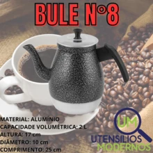 Bule em Alumínio N°8 2 Litros - Cinza - Visão 3