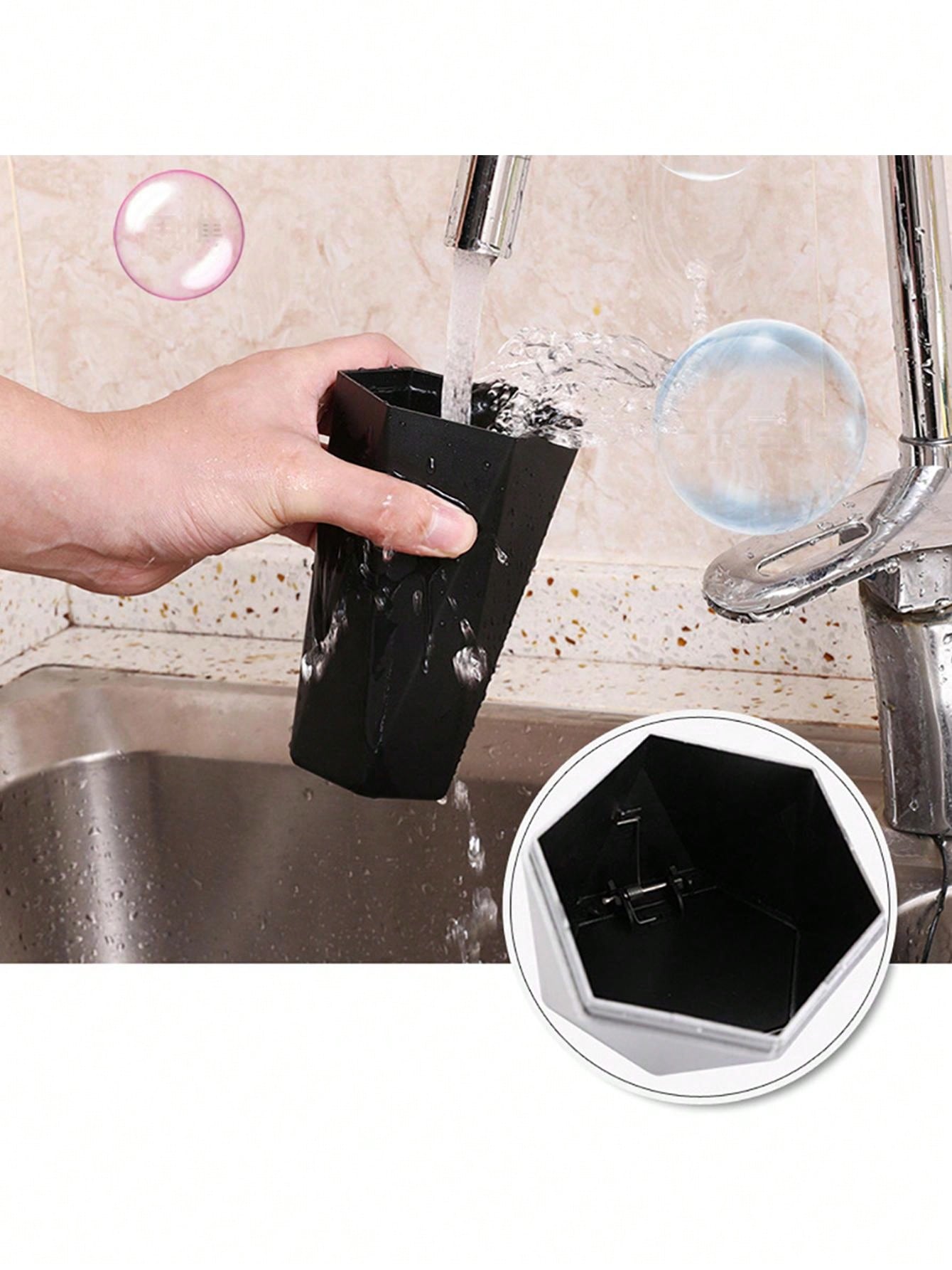 1PC Mini Car Trash Can Portable Dustbin with Lid Leakproof Auto For