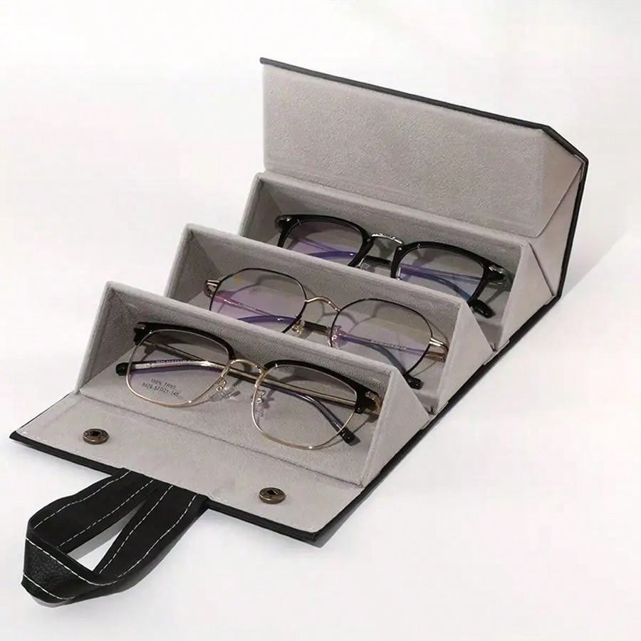 1pc Glasses Case, 3 Layers Can Hold Multiple Pairs Of Glasses