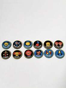 非一體插扣12枚十二星座組合可愛時尚創意木屐花園鞋裝飾鞋配件鞋子吊飾禮物 - 彩色 - 查看 3