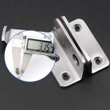 1入304不銹鋼門閂,帶插針、防盜、免打孔,移動門、廁所門鎖,迷你直角門扣 - 銀色 - 查看 9