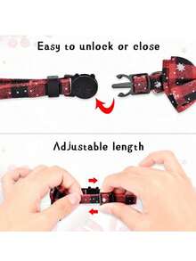 1入綠色圣誕貓狗三角圍嘴項圈,綁蝴蝶結&格紋&雪花設計,適用於節日裝飾,讓您的寵物在今年的圣誕節閃耀 - 綠色 - 查看 8