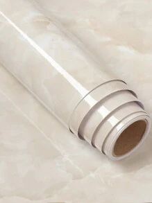 1 件米色大理石纹理和云朵图案壁纸贴纸，家居装饰墙纸，适用于橱柜、桌子、家具背景翻新，自粘 - 卡其色 - 查看 2