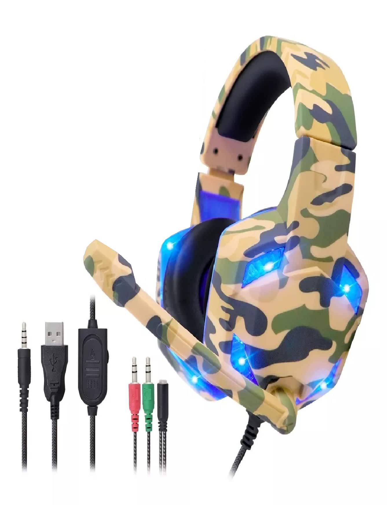 Audifonos Diadema Gamer K5 Con Microfono Compatible Con Pc Laptop Ps4 Xbox One S Auxiliar 3.5mm - Caqui - Ver 1