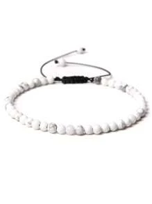 1 pulsera trenzada a mano estilo bohemio con piedra natural de 4mm y cuentas de cristal con energía curativa, joyería ajustable